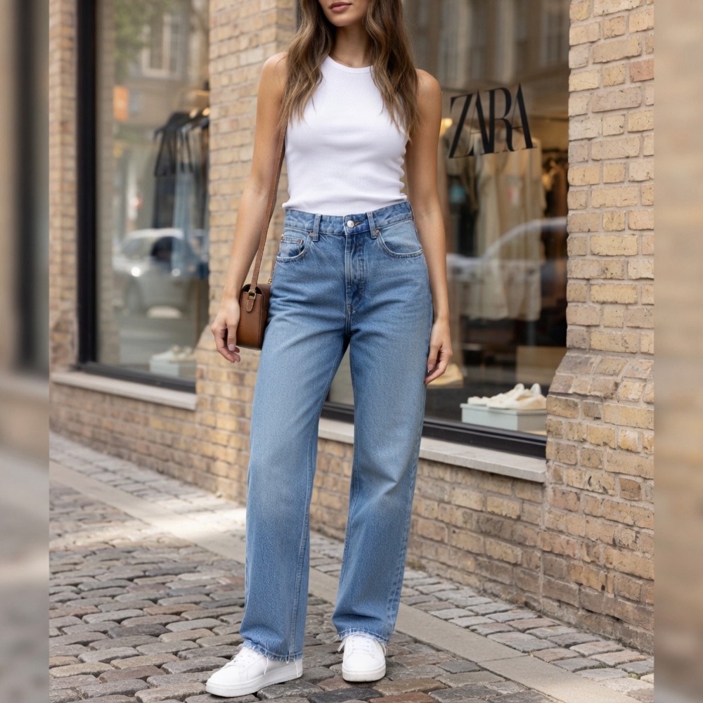 Zara Buttoned Denim Jeans Size 2